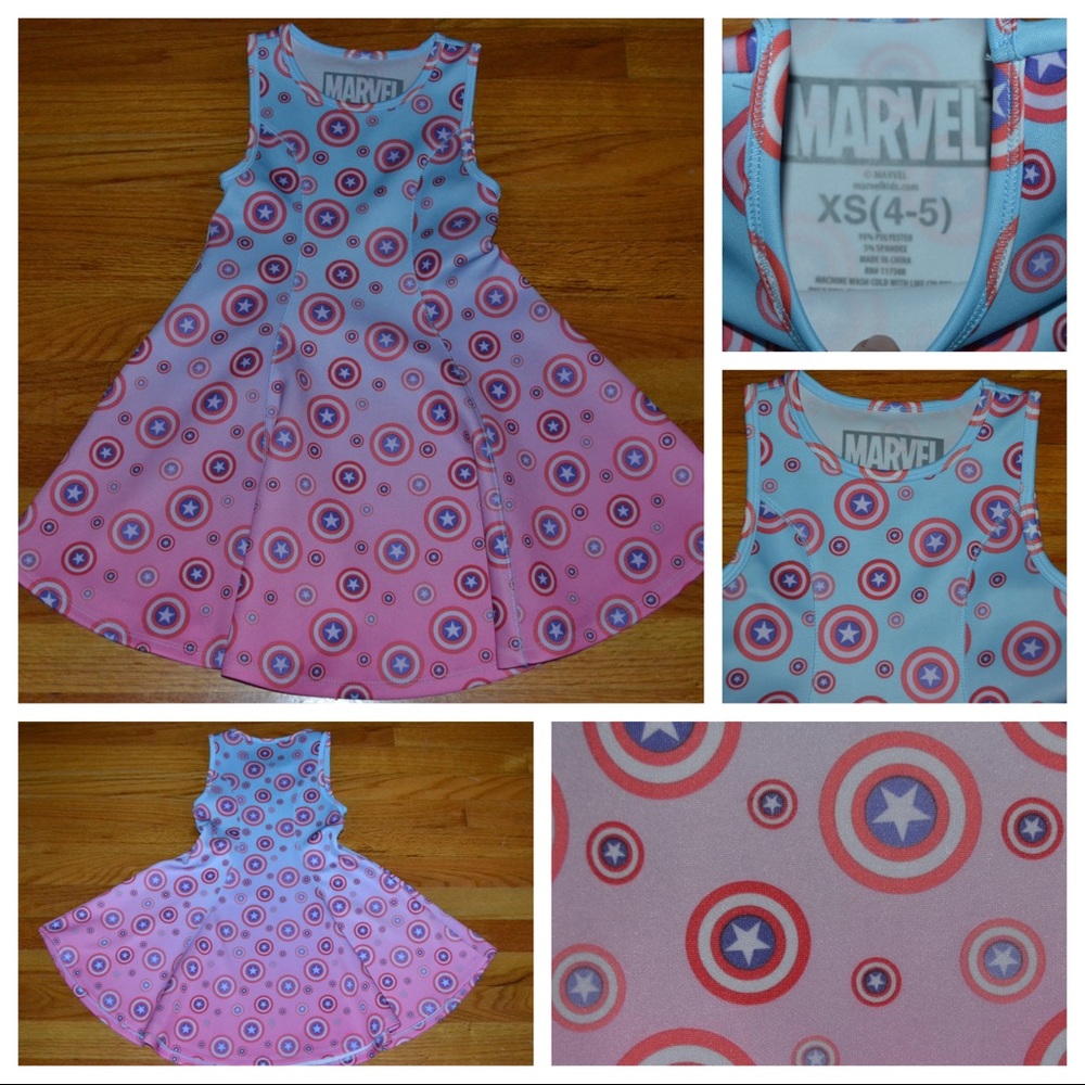 Youth girls Marvel Captain America dress, size 4-5